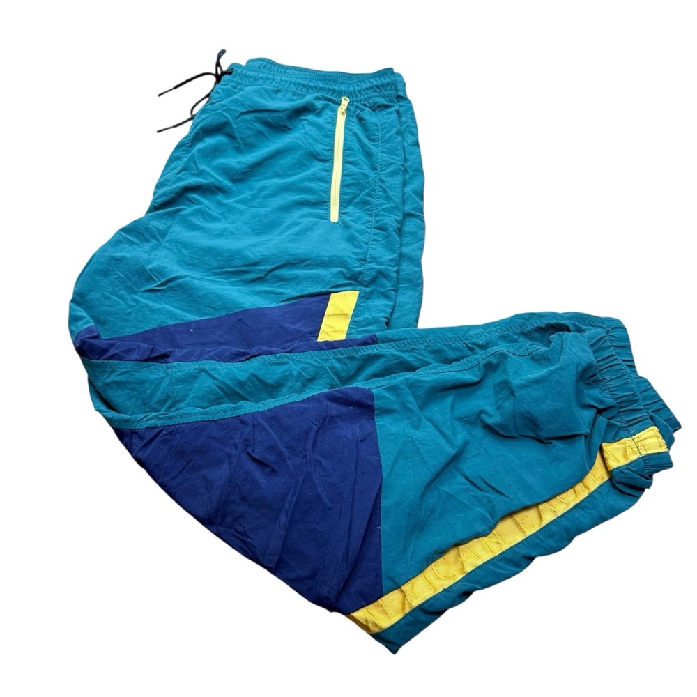 American Eagle Jogger size L Navy Track Pants with Yellow Accents - Picture 1 of 7